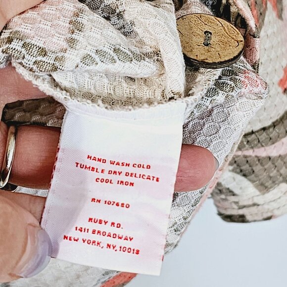 Ruby Rd. Womens Textured Floral Jacket Button Front & 3/4 Sleeves Sz M《919》J - Picture 6 of 6